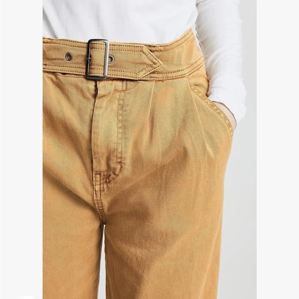 Free People Belted Waist Cropped Pants